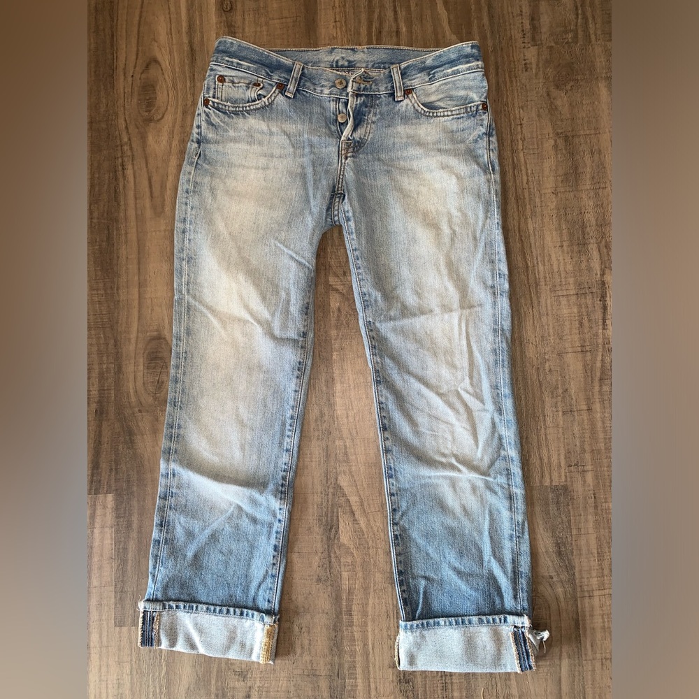Woman’s Lucky Brand Sweet Midnight Cuffed Crop Jeans